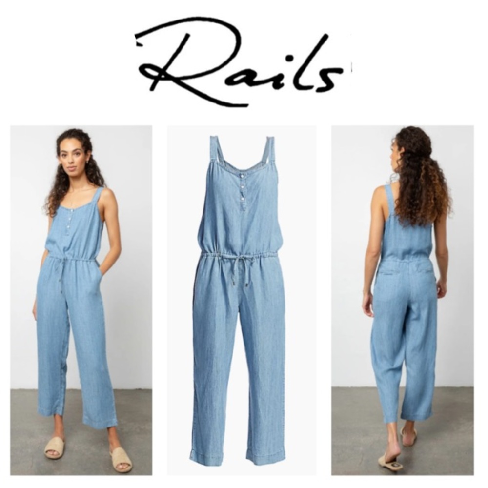 Rails Brooklyn Sleeveless tie-waist jumpsuit in ‘medium vintage’ (XS)
